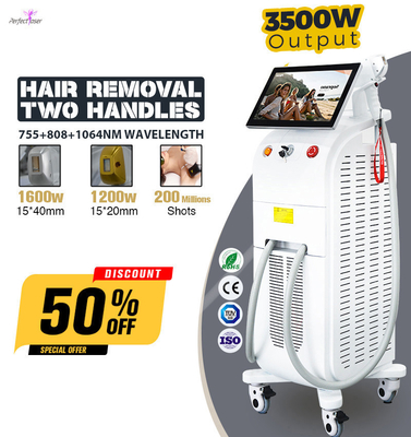3500W 808nm Diode Laser Hair Removal Machine Painless Soprano Ice