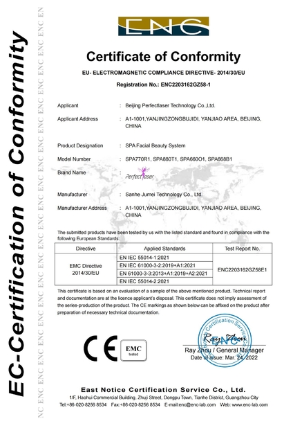 La CINA Beijing Perfectlaser Technology Co.,Ltd Certificazioni